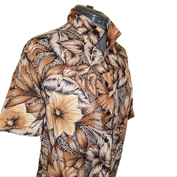 Vintage Limited Editions tan and black floral print top - Picture 1 of 5